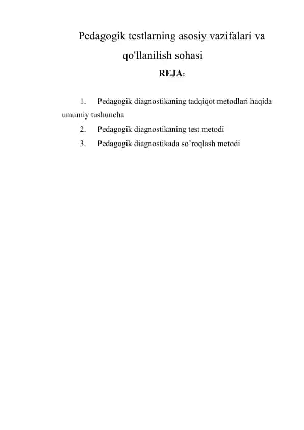 Pedagogik diagnostika