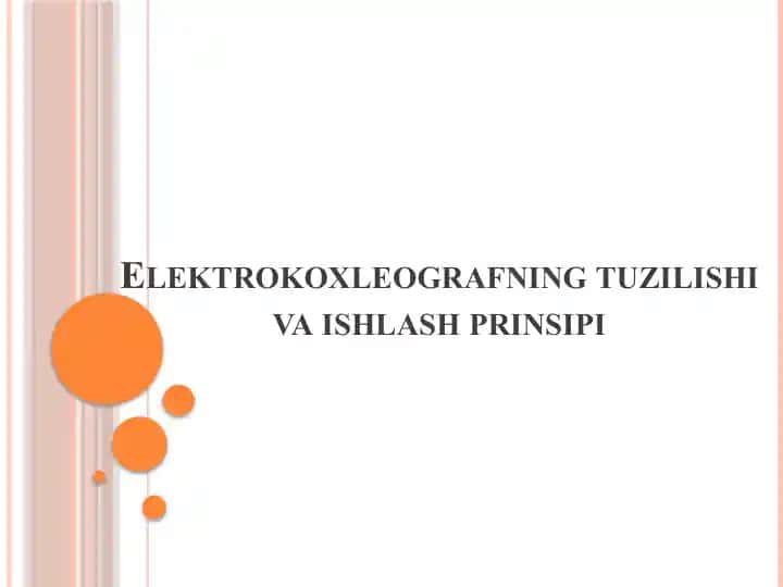 Elektrokoxleografning tuzilishi va ishlash prinsipi