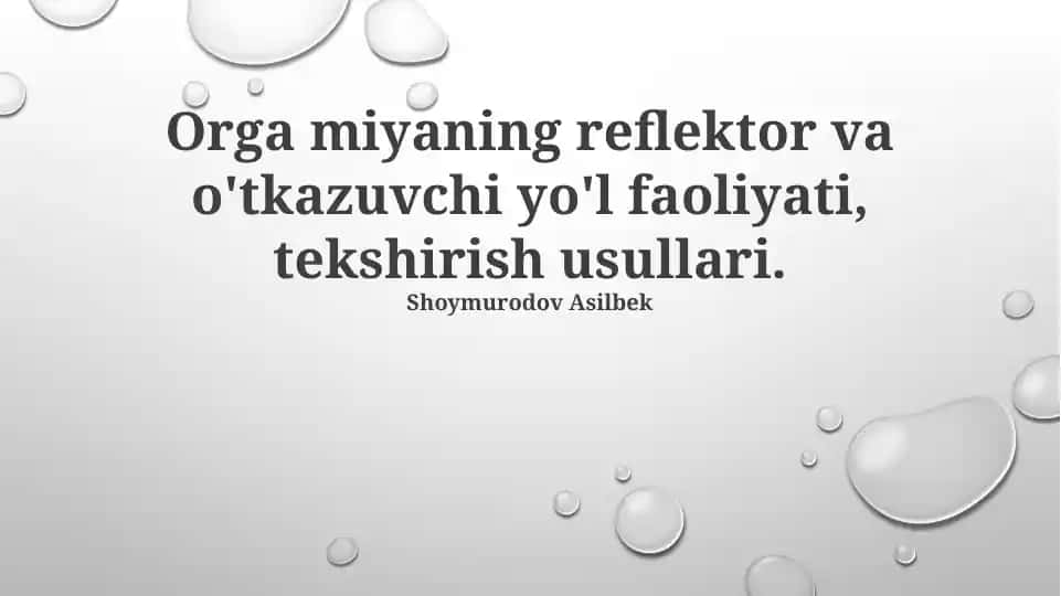Reflektor va O'tkazuvchi Yo'l Faoliyati