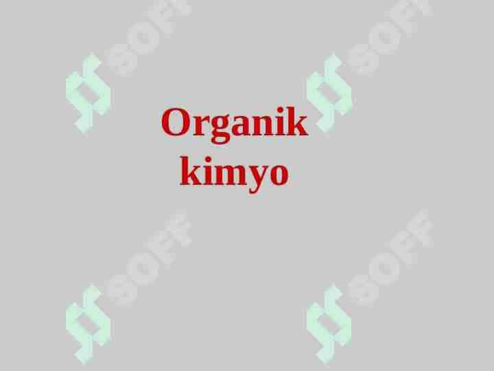 Organik kimyo
