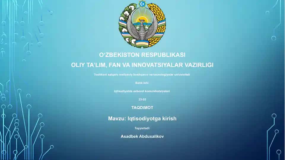 Iqtisodiyotga kirish