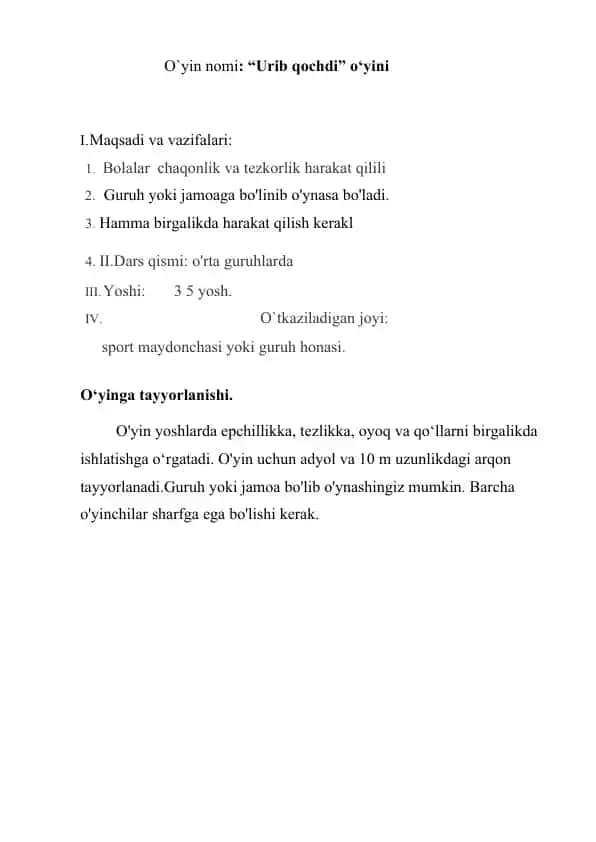 Urib qochdi o‘yini