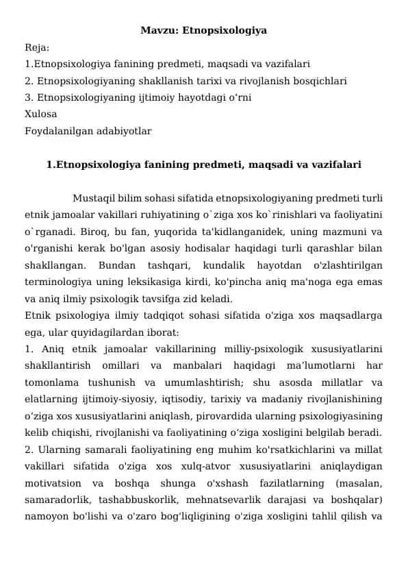 Etnopsixologiya