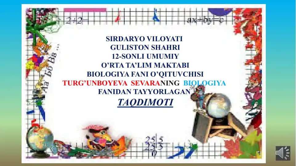 Dorivor va zaharli o'simliklar haqida taqdimot