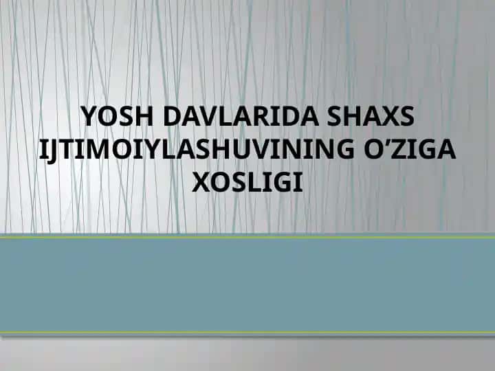 Shaxs Ijtimoiy Mavqei