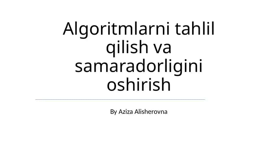 Algoritm tahlili