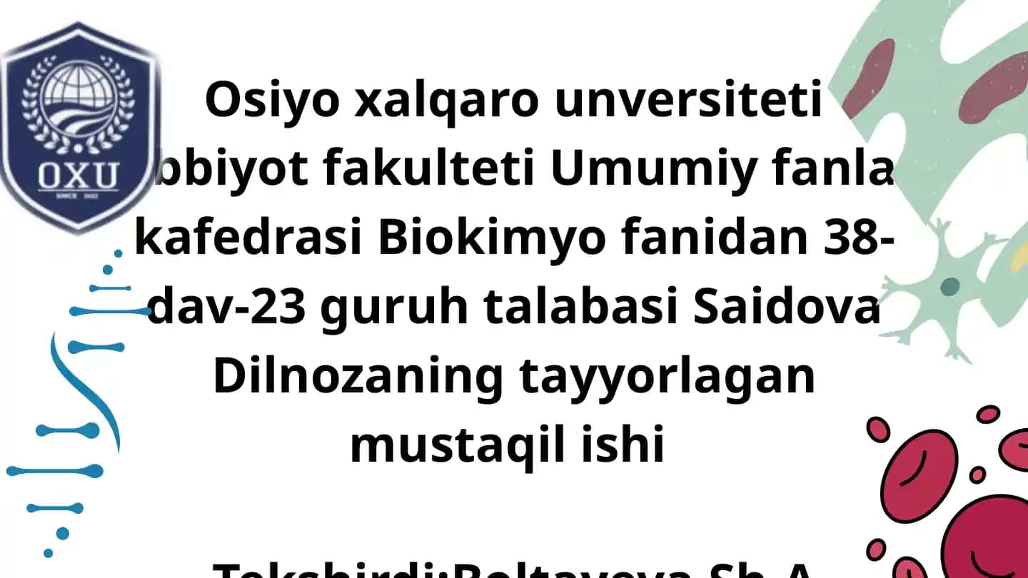 Ta'm bilishning biokimyoviy asoslari
