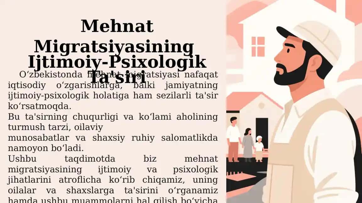 Mehnat Migratsiyasining Ijtimoiy-Psixologik Ta'siri