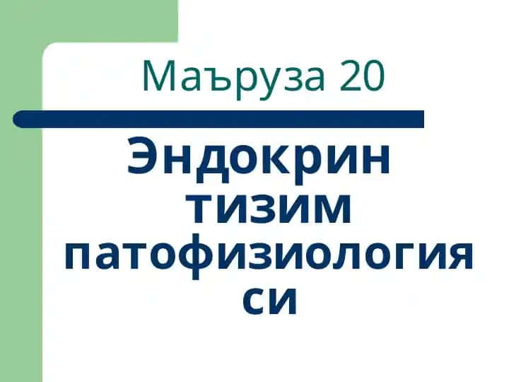 Эндокрин тизим патофизиологияси