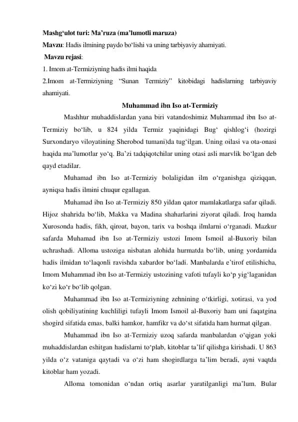 Muhammad ibn Iso at-Termiziy