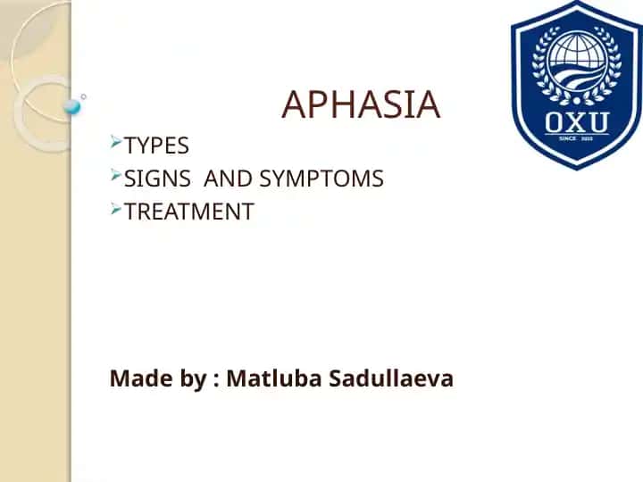 APHASIA