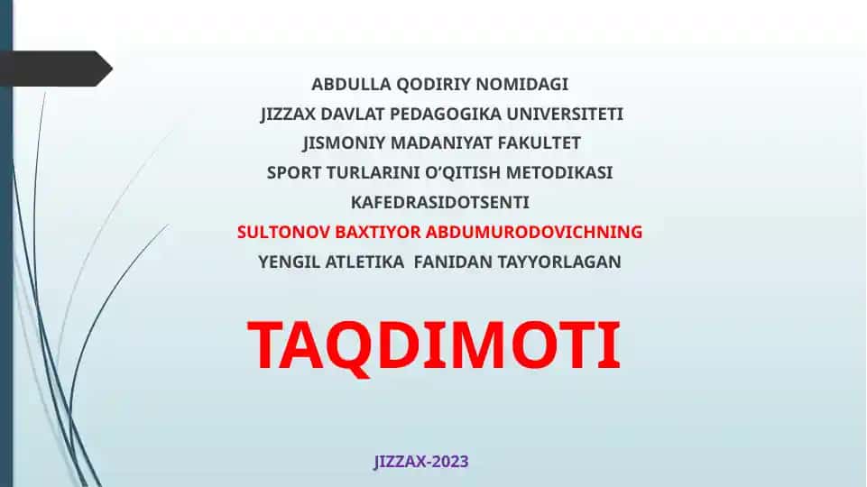 SPORT TURLARINI O’QITISH METODIKASI