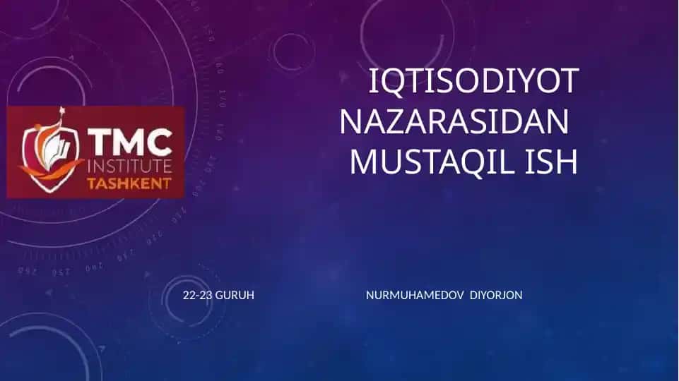 MOLIYA TIZIMI VA MOLIYAVIY SIYOSAT