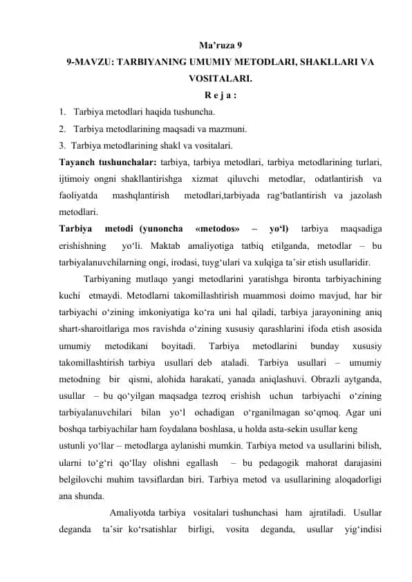 Tarbiya metodlari