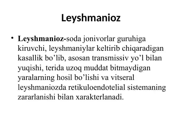 Leyshmanioz
