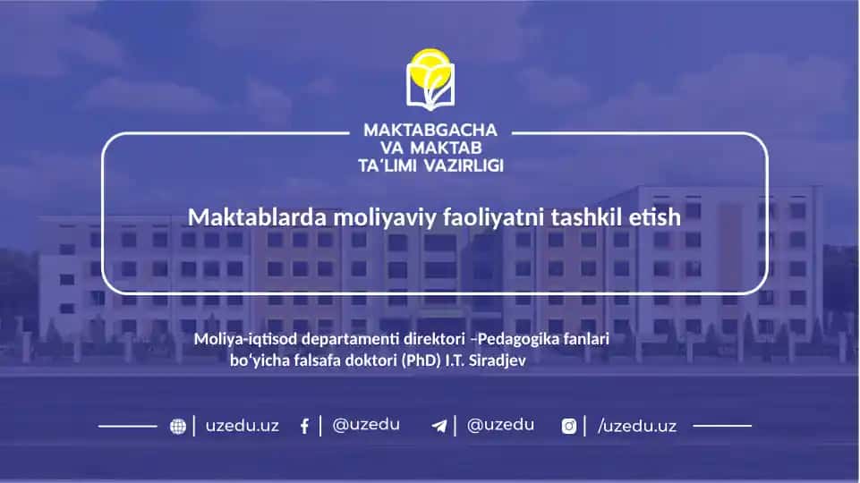 Moliya-iqtisod faoliyatini tashkil etish