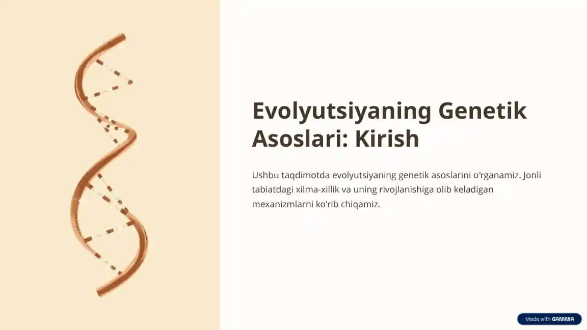Evolyutsiyaning Genetik Asoslari