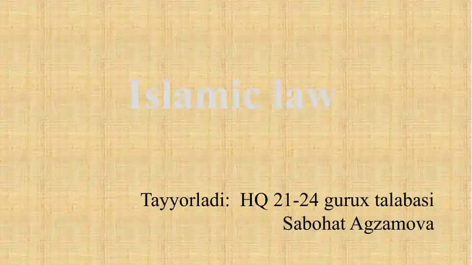 Islamic law