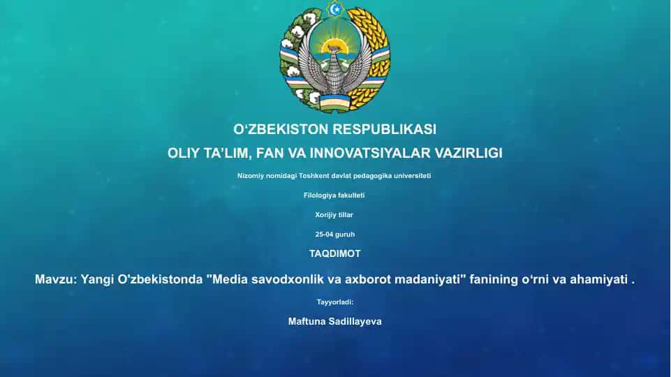 Media savodxonlik va axborot madaniyati