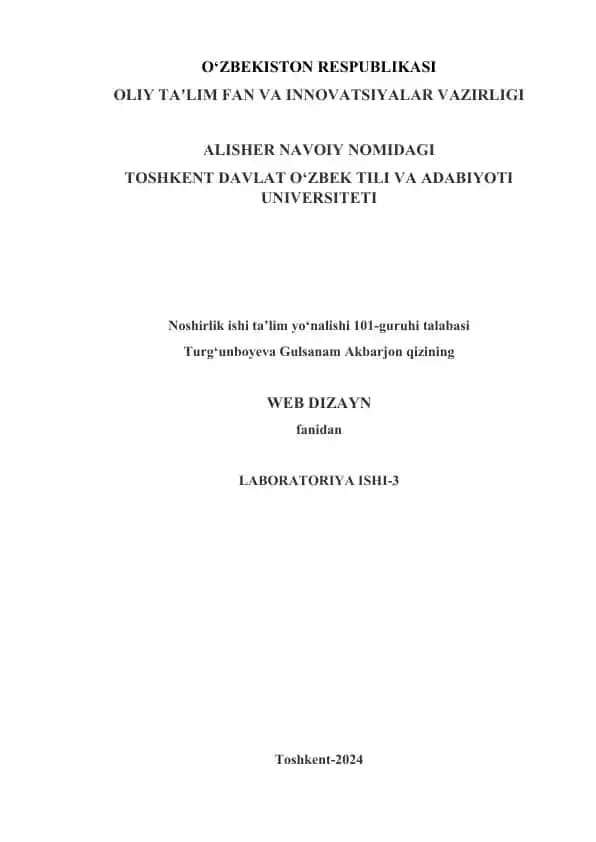 LABORATORIYA ISHI-3 Web dizayn