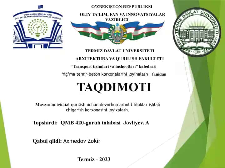 Arbolit bloklarini ishlab chiqarishning texnologik jarayoni
