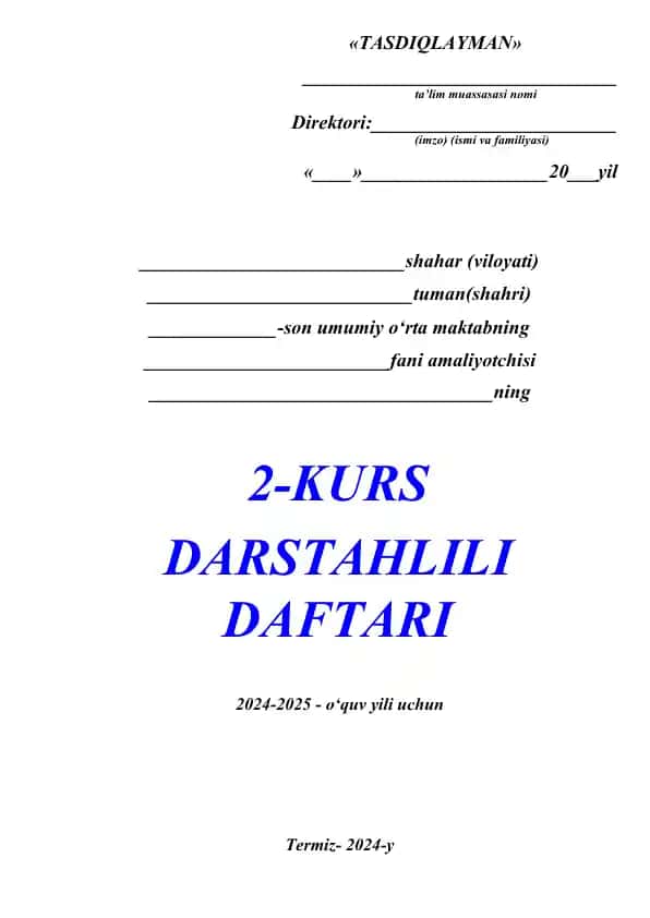 Amaliyotchi-talaba tomonidan malakaviy pedagogik amaliyot davomida dars kuzatuvchi uchun yo‘riqnoma