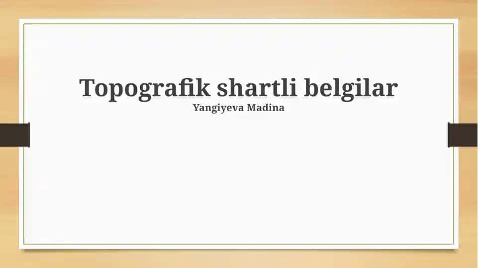 Topografik shartli belgilar
