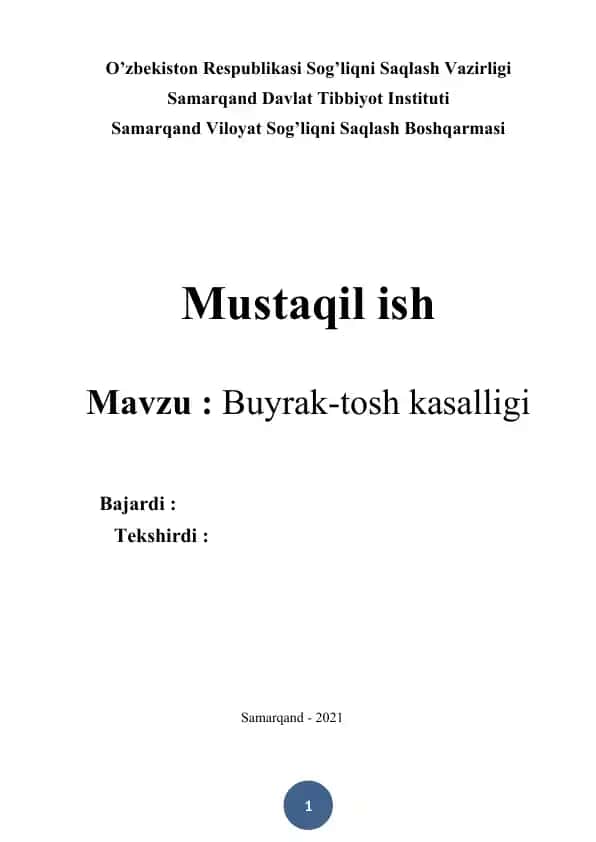 Buyrak-tosh kasalligi