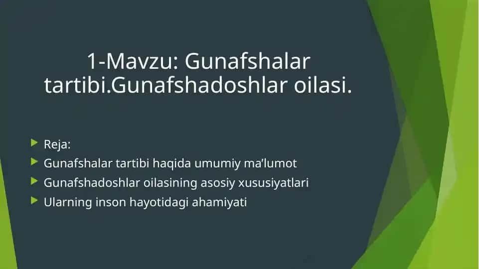 Gunafshalar tartibi
