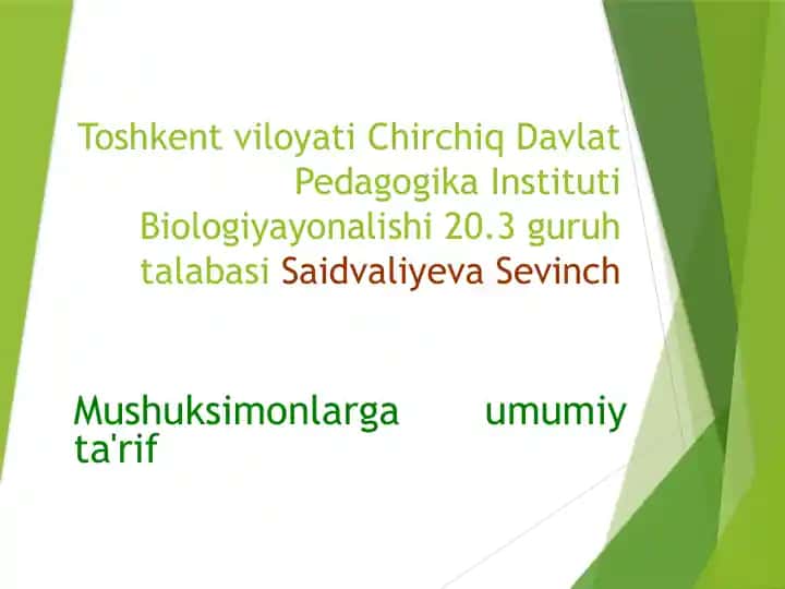 Mushuksimonlarga Umumiy Ta'rif