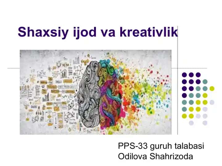 Shaxsiy ijod va kreativlik