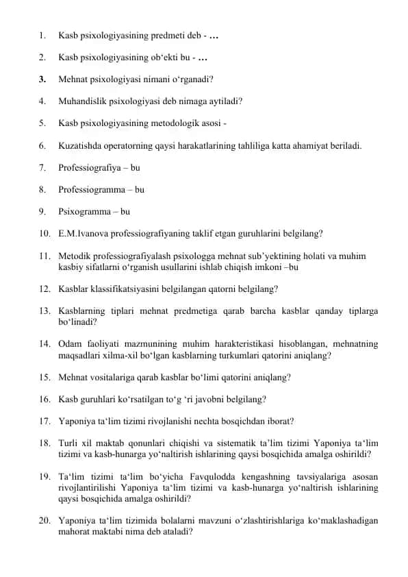 Kasb psixologiyasi