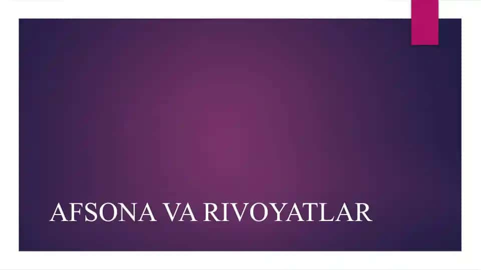 Afsona va rivoyatlar