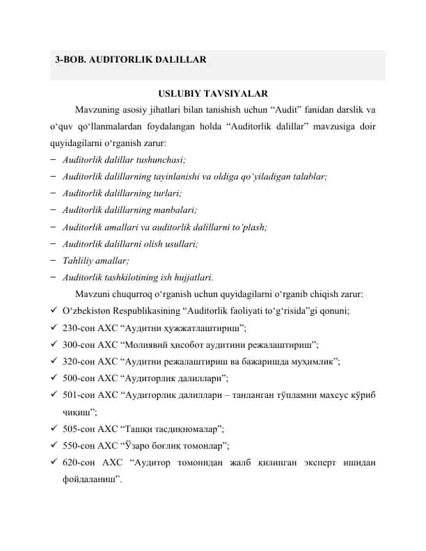 Auditorlik dalillar