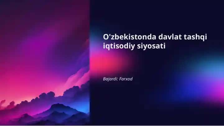 Oʻzbekistonda davlat tashqi iqtisodiy siyosati