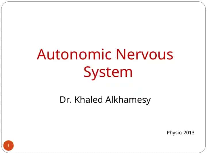 Autonomic Nervous System