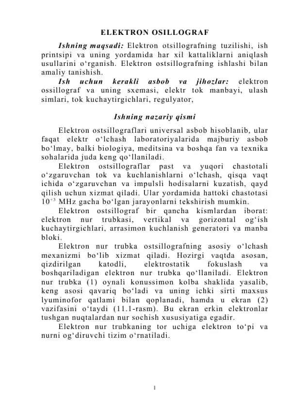 Elektron osillograf