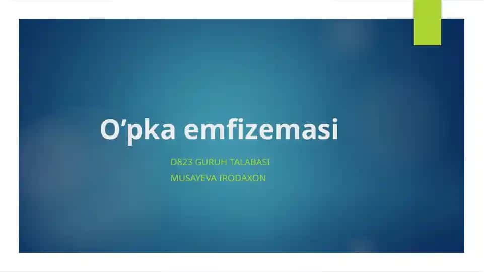 Oʻpka emfizemasi