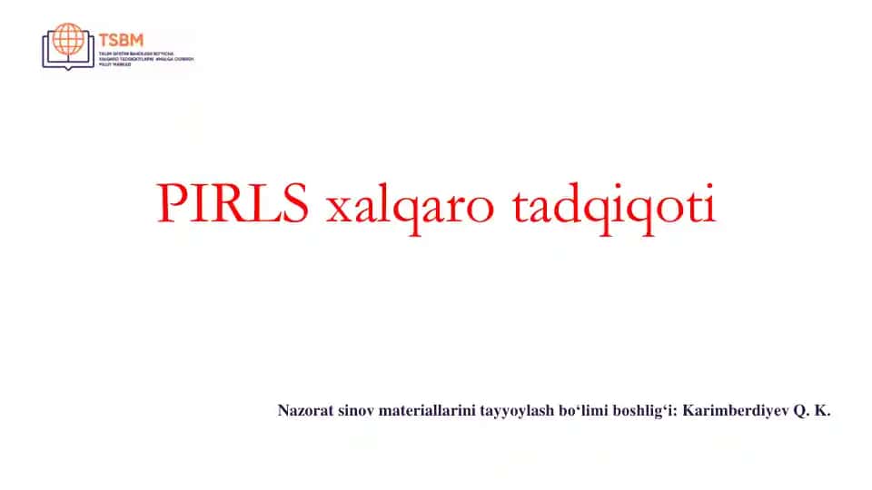 PIRLS xalqaro tadqiqoti