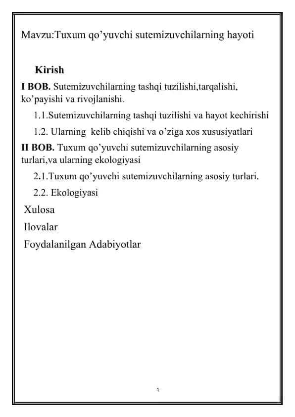 Sutemizuvchilarning hayoti