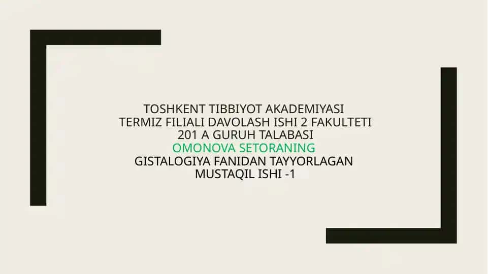 Nafas olish tizimi a'zolarining qiyosiy gistalogik tavsifi