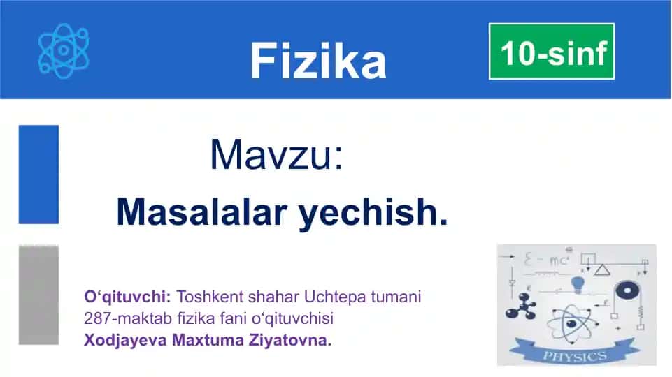 Fizika masalalar to'plami
