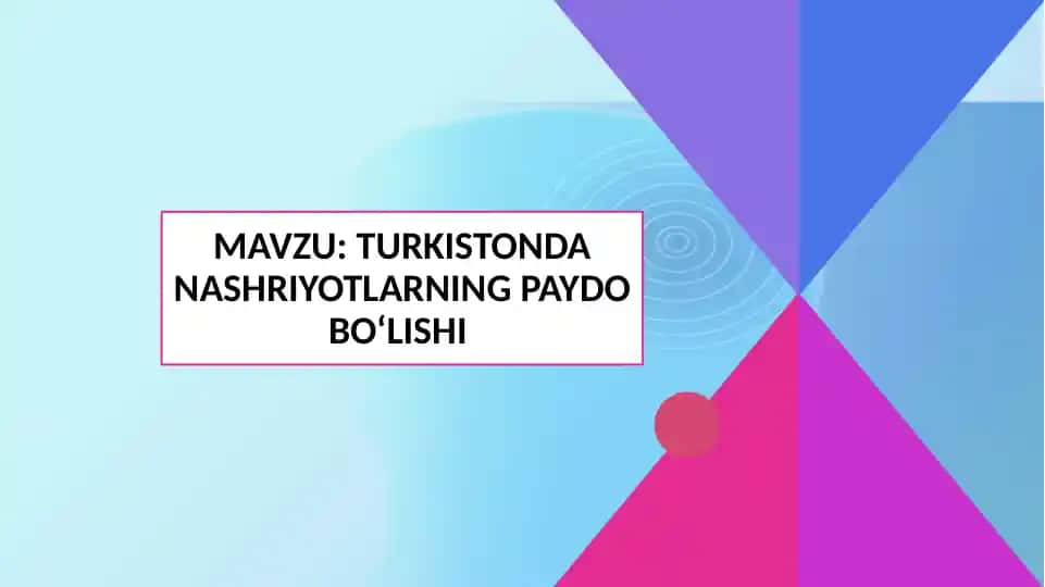 Turkistonda Nashriyotlarning Paydo Bo'lishi