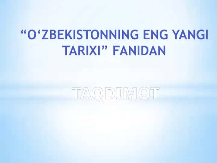 O‘zbekistonning eng yaxshi tarixi