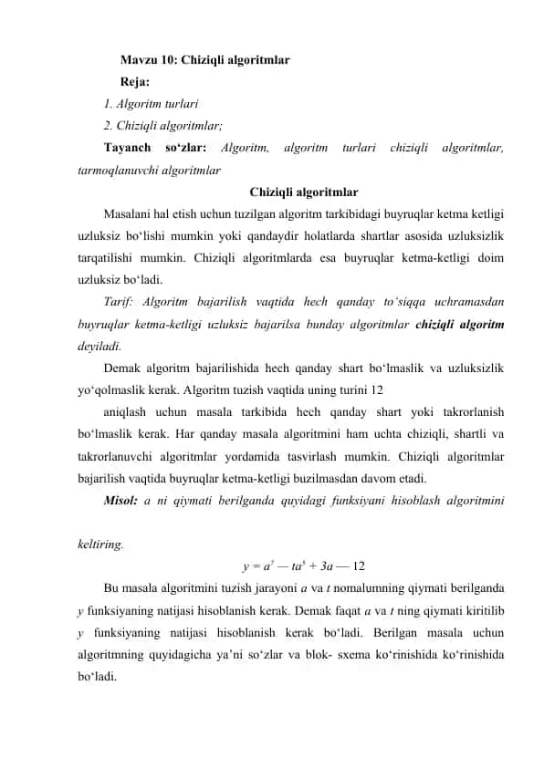 Chiziqli algoritmlar