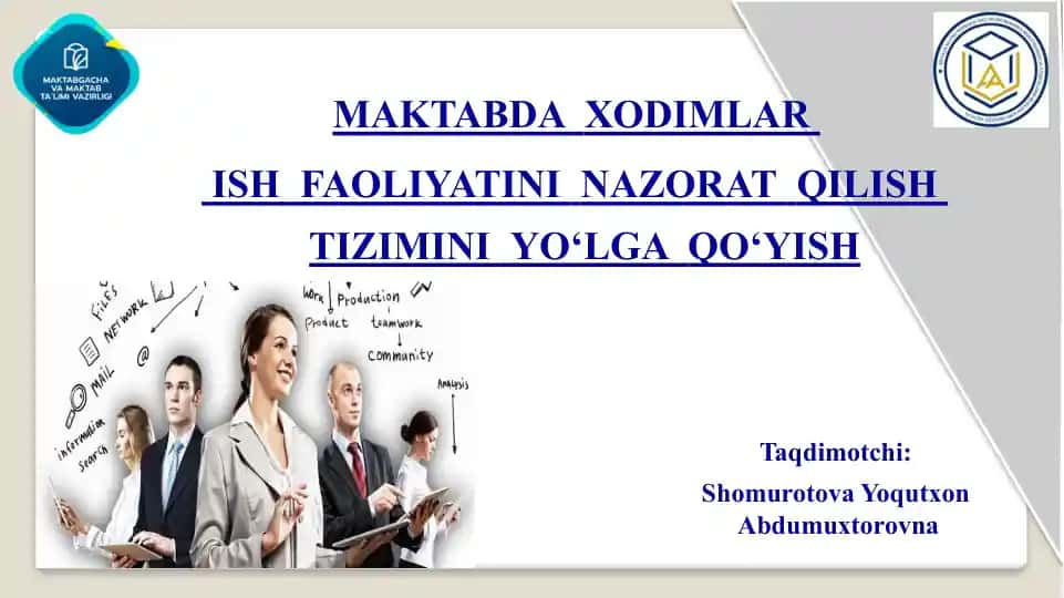 Maktabdaxodimlar ishfaoliyati