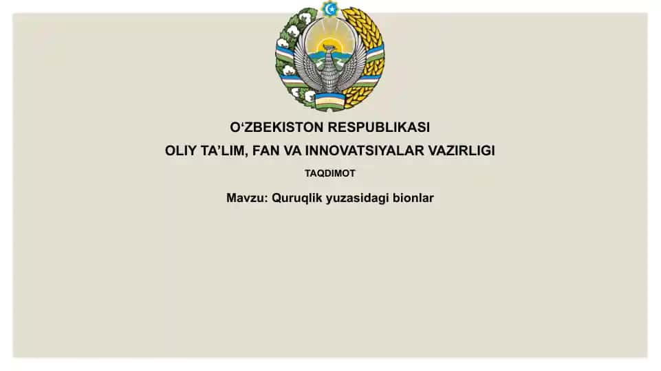 Quruqlik yuzasida bionlar