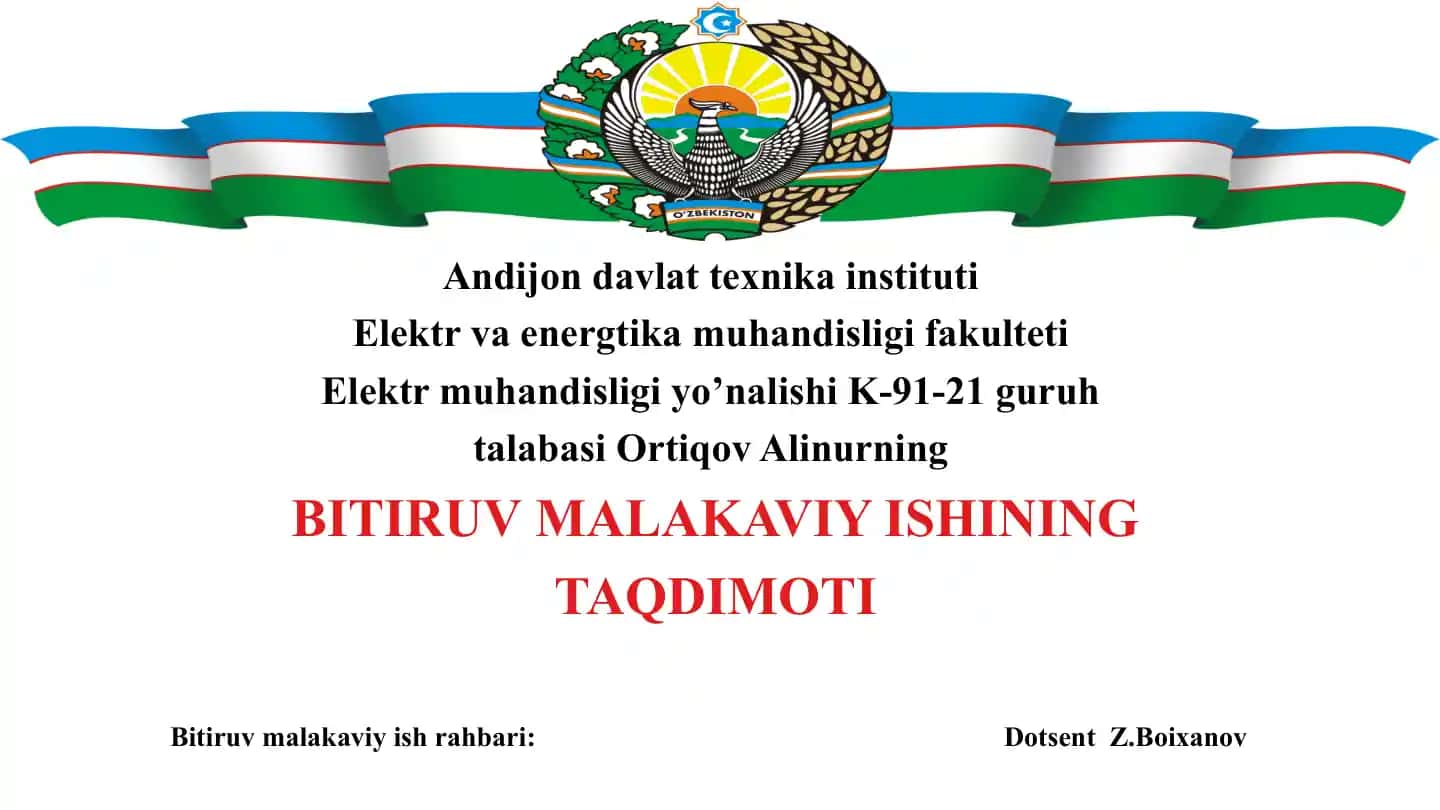 Asinxron motor chastota o‘zgartkich tizimini laboratoriya stendini ishlab chiqish taqdimoti