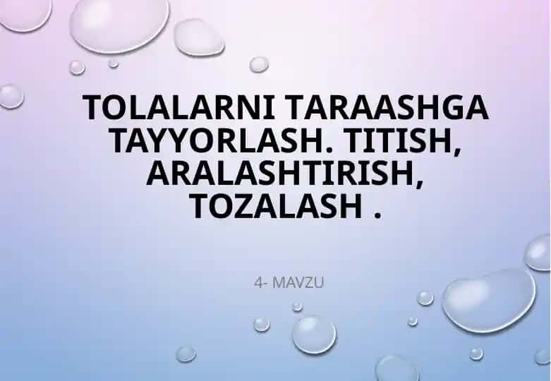 Titishusullari va mahsulotlar