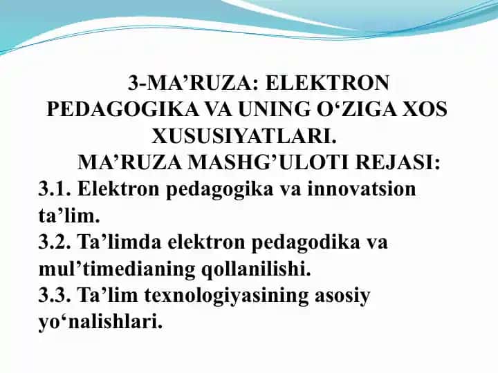 Elektron Pedagogika va uning o‘ziga xos xususiyatlari